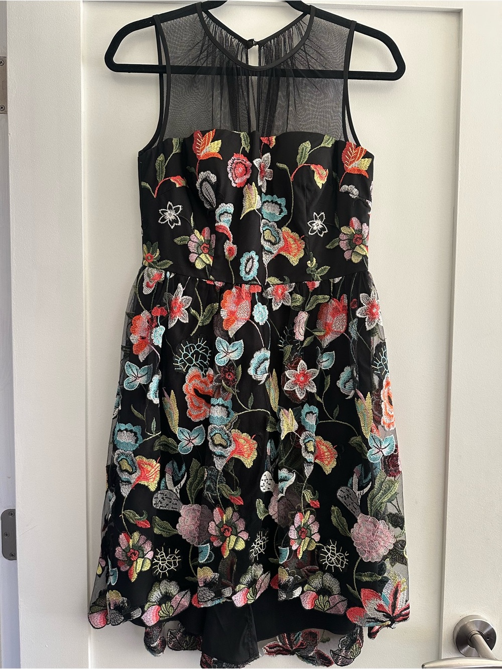Aidan Mattox Women's Size 4 Embroidered Floral Sleeveless High Low Dress